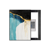 Turquoise Ocean Flow Breaker Box Cover with Gold Drip | Decorative Panel Art